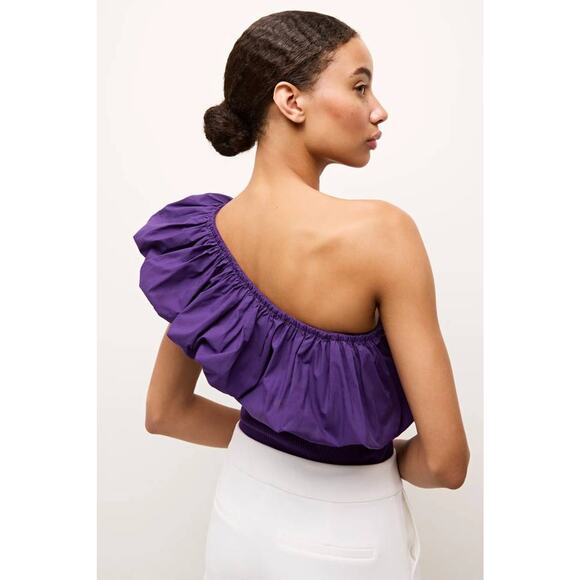 Marie Oliver Lucy One Shoulder Top Petunia Purple 1L10-196S Medium M Ruffle NEW - Picture 6 of 9